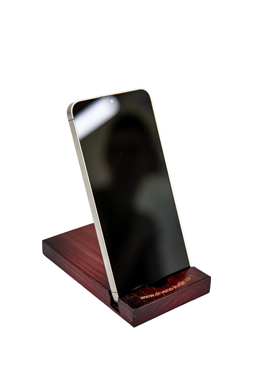 Drveni stalak za mobitel masiv jasena lakirani St-110M